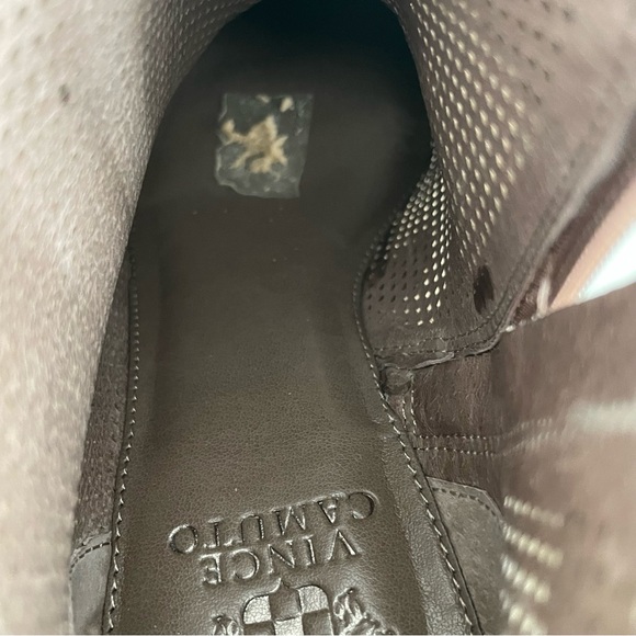 Vince Camuto Women's Casha Perforated Booties Size 8M Leather Tan Stacked Heel - Picture 9 of 10